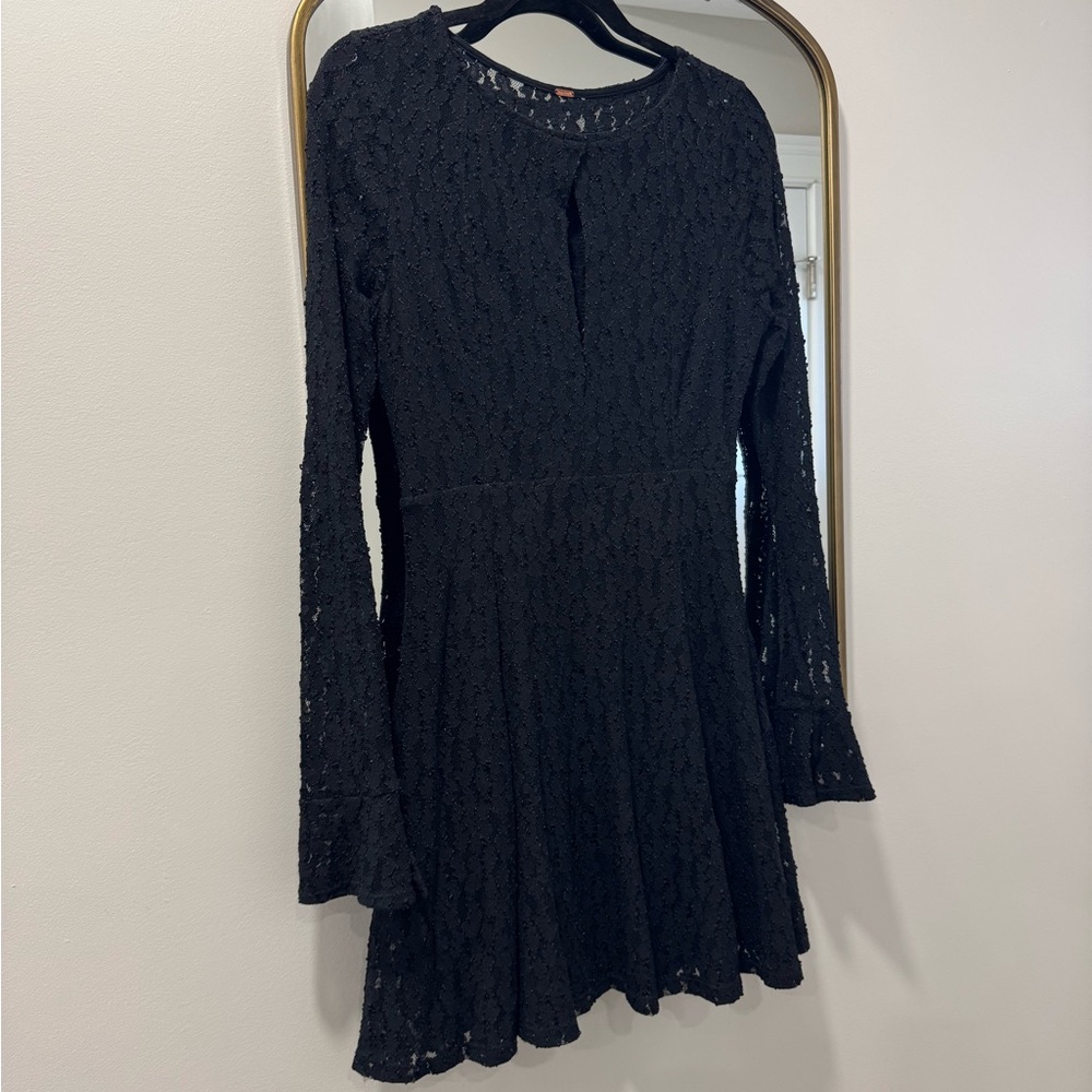 Free People Black Lace Mini Dress